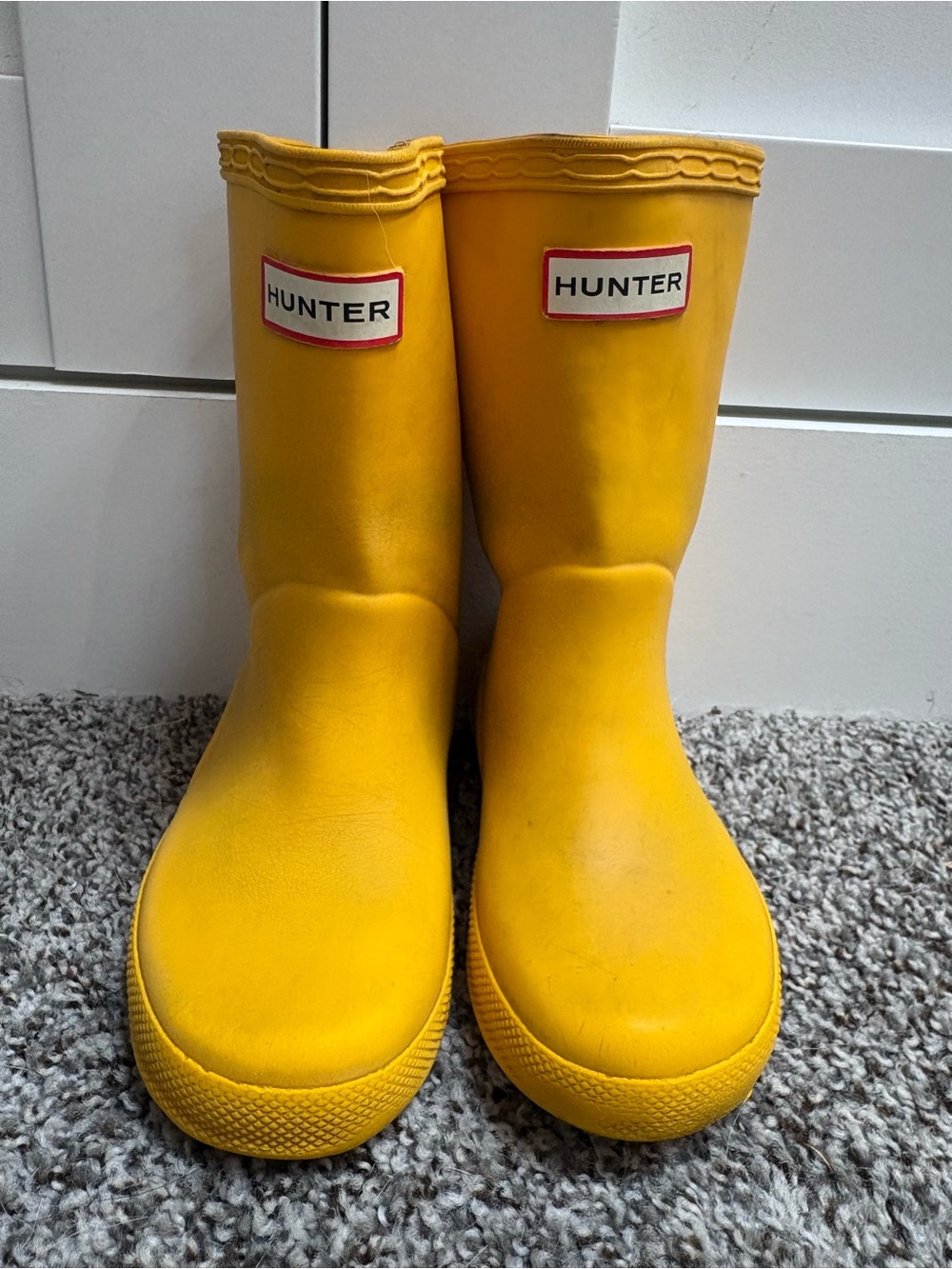 Hunter Waterproof Yellow Pull On Rain Boots- Toddler Size 7c